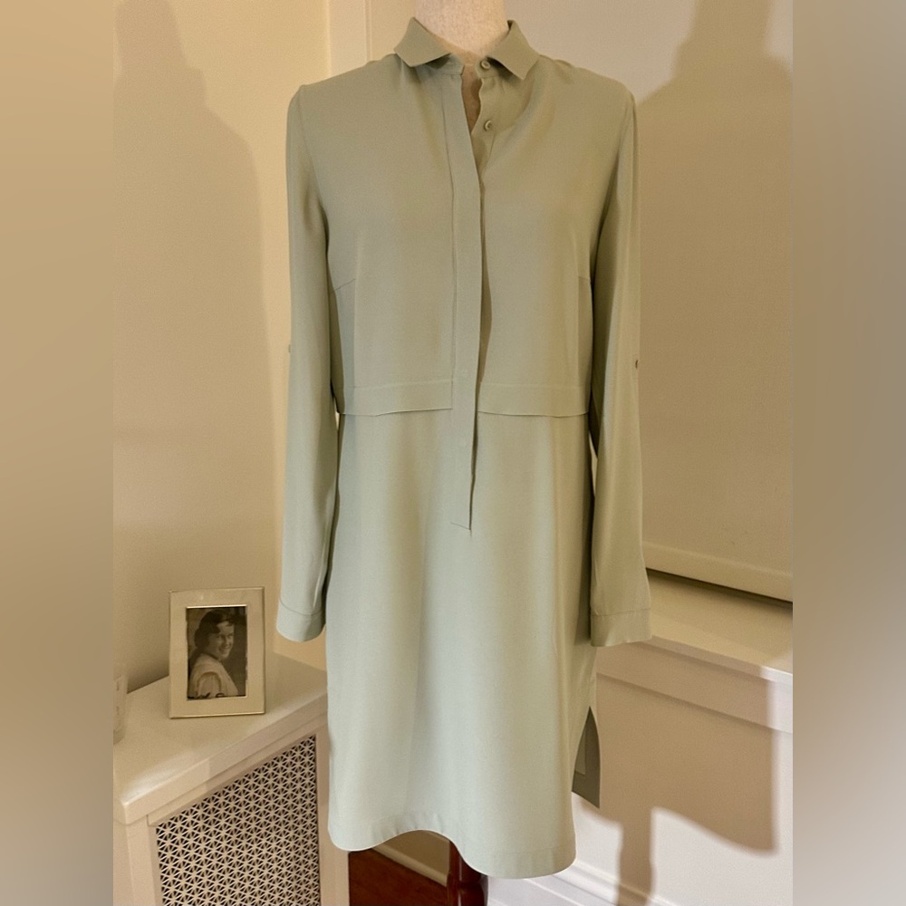 Akris for Saks Fifth Avenue Sage Green Long Sleeve Dress - Picture 16 of 16